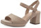 Tamaris COMFORT Damen Sandalen mit Absatz aus Leder mit verstellbarem Riemen, Beige (Beige Suede), 38 EU