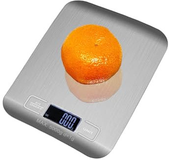 Kitchen Scales Digital LCD Electronic Cooking Food Measuring Bowl Scale, Slim Design Accurate Precise Weight Measurement Scale for Home, Office (Stainless Steel - Kitchen Scale)