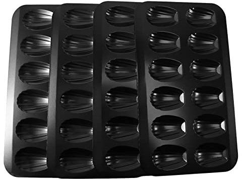 Niniang Madeleine - Molde para hornear (12 con bandeja de hornear para tartas de cáscara, chocolate, placa de cocción antiadherente, utilizada para hornear en horno negro