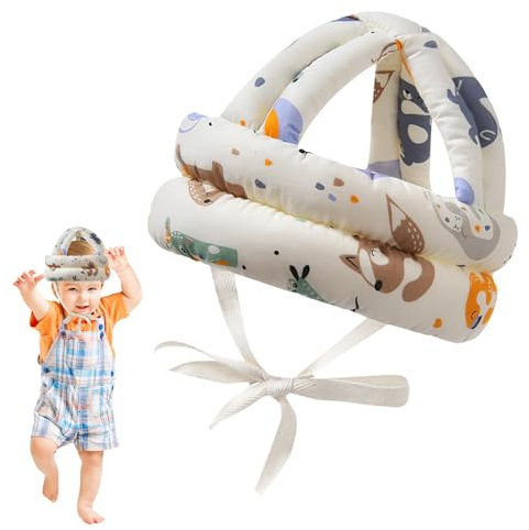 Baby Kopfschutz Schutzhelm für Kleinkinder (6-36 Monate) - Atmungsaktive Baumwolle, Verstellbar, Sicherheitshut für Krabbeln, Spielen und Gehen - Leicht, Komfortabel und mit 360 Grad Vollschutz (A)
