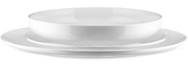 Alessi Itsumo NF07S12 - Servicio de Platos de Diseño, Uso Diario, Estética Minimalista, en Porcelana Blanca, 12 Piezas