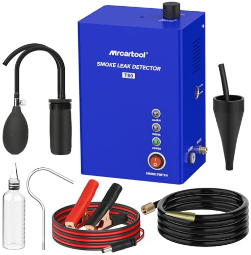 MRCARTOOL T80 EVAP Nebelmaschine Kfz Leck Detektor 12V Auto Rauchmaschine Lecksucher mit Eingebaute Luftpumpe Pipeline-Kraftstofflecksucher Vakuum Testgerät für 12V Fahrzeuge (T80)