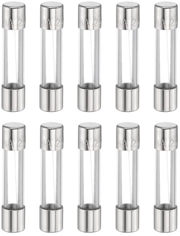 sourcing map 10pcs Fuses 3A 250 Volt Fast Blow Glass Fuse F3AL250V 6x30mm Fast Acting Fuses for Christmas Light Electrical Systems Microwave Ovens TVs Fans Lights Oven