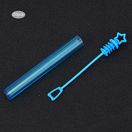 20pcs Bubble Wands Tube Empty Bubble Soap Bottle Wedding Party Decoration Children Toy (five-pointed star blue)
