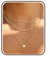 Chriscoco 3Pcs Kette Gold Damen Layering Halskette Damen 14K Vergoldete Ketten Set Wasserfest Kette Silber Goldkette Silberkette Mit Herz Anhänger Für Frauen