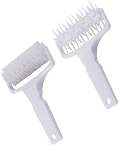 TOBBOMEY Rullo per Pizza Ago Stendipasta per Pizza in Pp Set 2 Pezzi Domestica Rullo Raschiatore per Impasto e Pasta Sfoglia