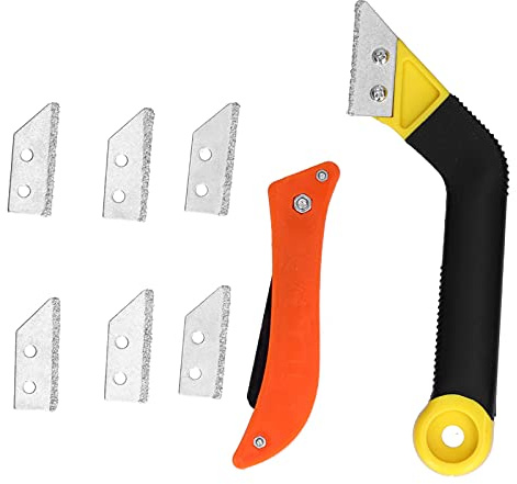 Culnflun Sierra de mano para lechada en ángulo con cuchillas, cuchillo para unir Limpiador profesional de lechada para azulejos para puerta, ventana, limpieza de juntas de piso, ki