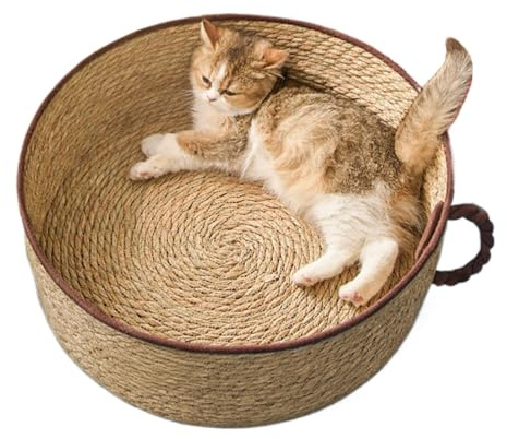 Genérico Cesta para Gatos - Cuerda De Algodón, Algodón, 35x35x13cm | para Dormir para Mascotas, Cama para Gatos, para | Cómodo Lugar De Descanso Interior para Gato, Relajante para D