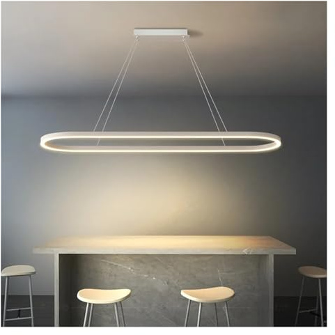CCXXYGWJ Luces Colgantes LED elípticas compatibles con Sala de Estar, Comedor, Cocina, Isla, Mesa, candelabros centrales, luminarias de suspensión para Interiores, candelabros