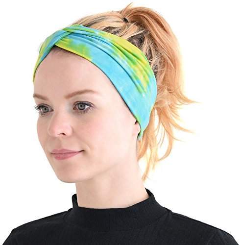 CHARM Herren Tie-Dye Stirnband - Damen Batik Dread Band Bandana Yoga Zubehör Type F