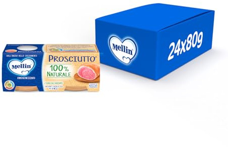 Mellin Omogeneizzato di Prosciutto 100% Naturale – 24 Vasetti da 80 gr