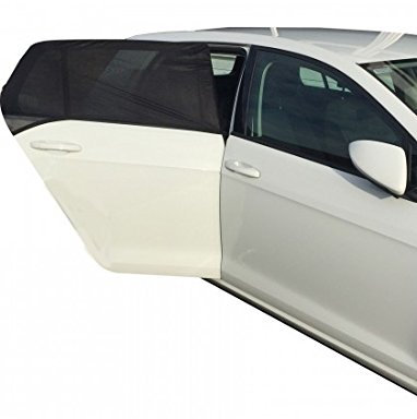 Simply Pk2 Rear Window Sun Shades, Large Square, Protection for children/babies/adults/pets, Child Proof, Blocks UV Rays and Heat, Universal Fit