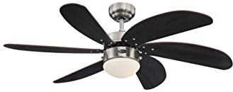 Westinghouse Lighting Turbo Swirl takfläkt med ljus, [modell/färg]:krom. vinge Wanaque 105 cm