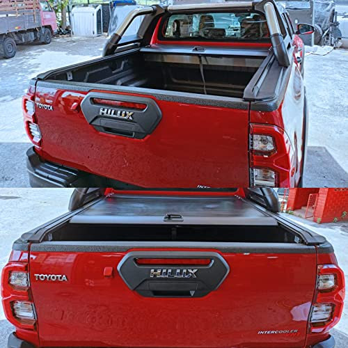 JHCHAN Heckklappenschutz Ladekantenschutz für Toyota Hilux 2021 2022 2023 2024 2025 Invincible GR Sport Invincible X ABS Textur Schwarz Kantenschutz