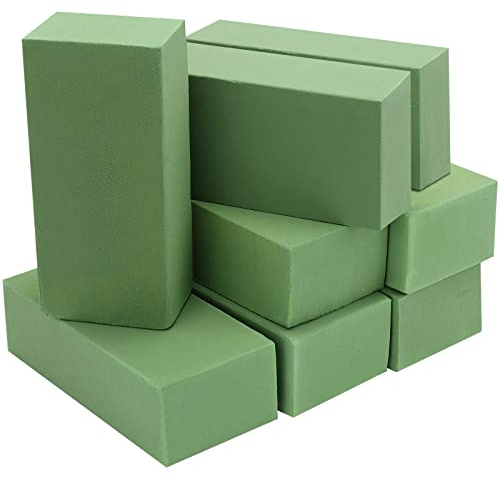 SEUNMUK 8 Piezas 22.5 x 11 x 7cm Ladrillos de Espuma Floral Verde, Bloque de Espuma Floral Seca, Espuma para Arreglos Florales para Flores Artificiales, Ramo de Boda, Centros de Fiesta