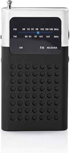 FNX Mini FM Radio | 1.5W Playback Speaker, Analogue Tuning, Headphone Jack | Portable & Pocket Size for Music, Sound & Audio On-The-Go - Perfect for Walking, Running & Travelling | Battery Powered