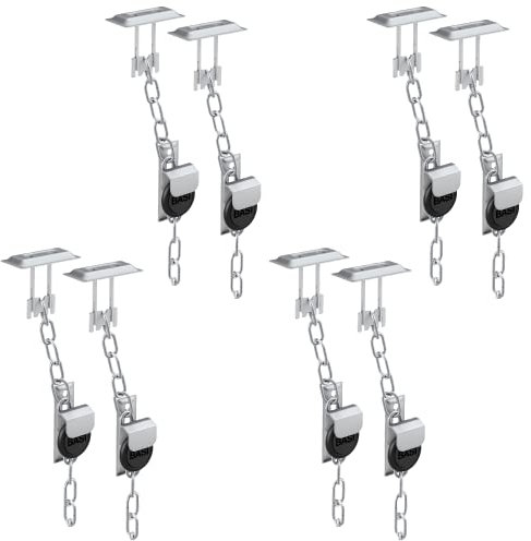 BASI | Gitterrostsicherung 4 x Paar | Edelstahl | Einbruchschutz | Fluchtweg-Schloss | 8 Stück