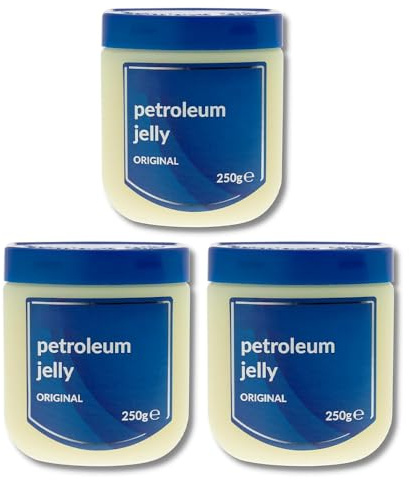 Petroleum Jelly 250g - Original Petroleum Jelly Ideal for Cracked, Dry Skin and Eczema relief Skin Protection and Healing Soothing Properties -3pk