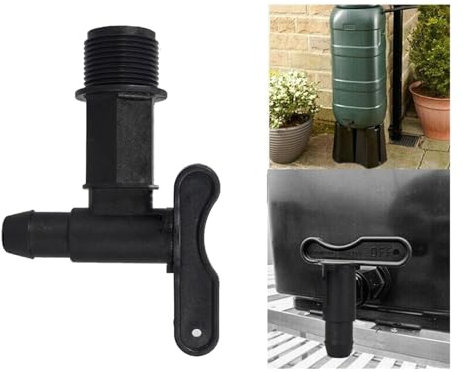 TYNXK Accessoires pour Tonneaux De Pluie IBC Barrels Water Butt Tap Self Made Plastic Faucet for Beer Rain Brew Water Tank Faucet Water Garden Hose Connection Montage du Collecteur De Pluie(Black)