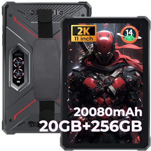 HOTWAV R9 Pro 2025 Tablet Rugged 11 pollici Android 14 Tablet Robusto 2K 20080mAh, 20GB+256GB (2TB TF) Tablets, 64MP+16MP Octa-Core IP6869K Tablets Impermeabile 4G Dual SIM 5G WiFi Face ID/OTG/GPS