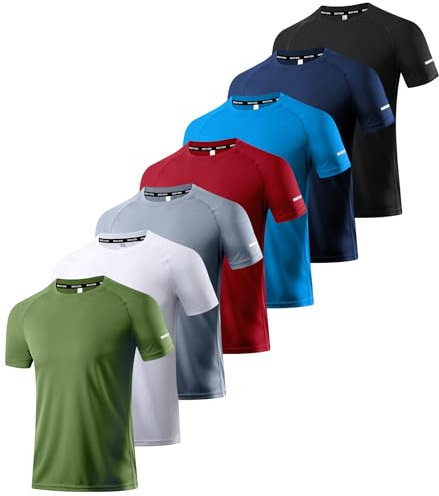 Boyzn 1, 3, 5 eller 7-pack sportt-shirts, herr, kortärmade t-shirts, funktionell skjorta, löpskjorta, snabbtorkande ventilerande sportskjorta, sommar, fitnessskjorta, träningströja för löpning träning