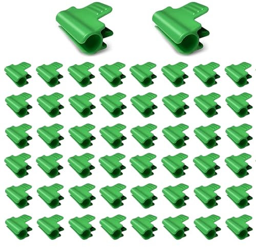 50 clips de fijación al aire libre para redes, clips de plástico para tela de protección, clips de red de jardín, pinzas para invernaderos, cobertizos, refugios (verde