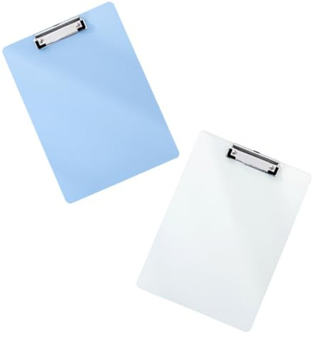 JOINPAYA Lot de 2 Porte-Blocs A4 Format Lettre Organiseurs de Dossiers Pinces Solides Surface Lisse pour Écriture et Dessin Couleur Aléatoire Accessoires Scolaires et Couleur Aléatoire