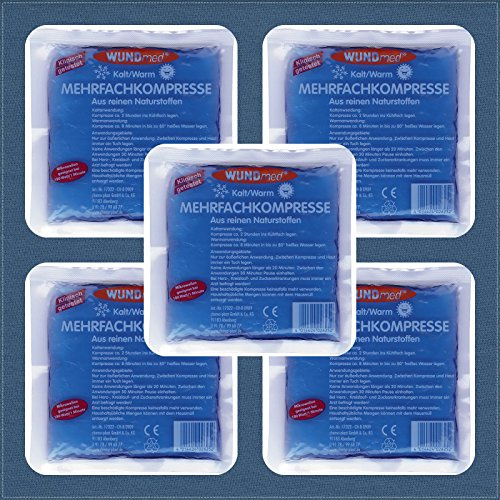 Wundmed Lot de 5 ® Compresses chaud/froid Coussin rafraîchissant/froid 13 x 14 cm, professionnels Pack