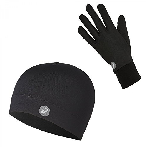 Asics Running Pack 3013A035-001, Unisex Gloves,Beannie, Black, L EU