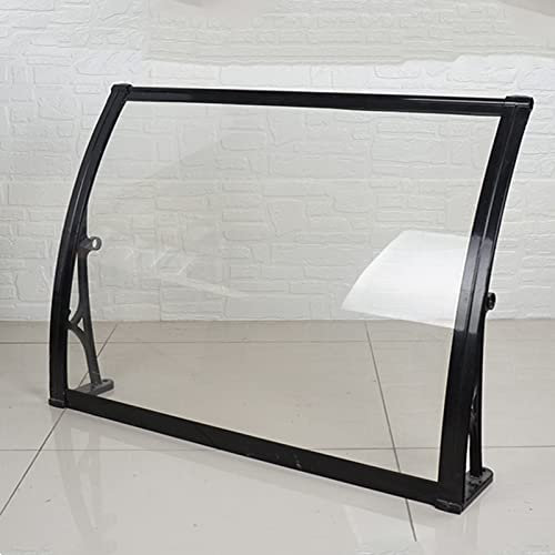 Zlovne Auvent de Porte Arrière/Avant,Auvent de Fenêtre en Métal,Auvent de Véranda Extérieur,Toit Marquise de Porte en Polycarbonate de 2,5 Mm,Auvent de Jardin Protection UV (60x110cm/24 x43)