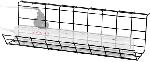 Duronic Under Desk Cable Management CMH1, Cable Duct for Computer Desk, Cable Organiser Tray for Wire Management, Cable Channel Rack - Black