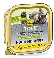 Florie Kitten Huhn und Apfel | 16x100g | Premium Kittenfutter | für Kitten und heranwachsende Katzen | viel Frischfleisch | getreidefrei | geprüfte Qualität (KIN) | deutsche Herstellung