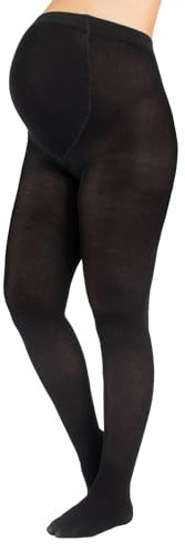 CALZITALY Umstandstrumpfhose, Blickdichte Umstandstrumpfe, Kaschmir Strumpfhose, Schwangerschaftsstrumpfhosen 150 DEN | Made in Italy | (Schwarz, M)