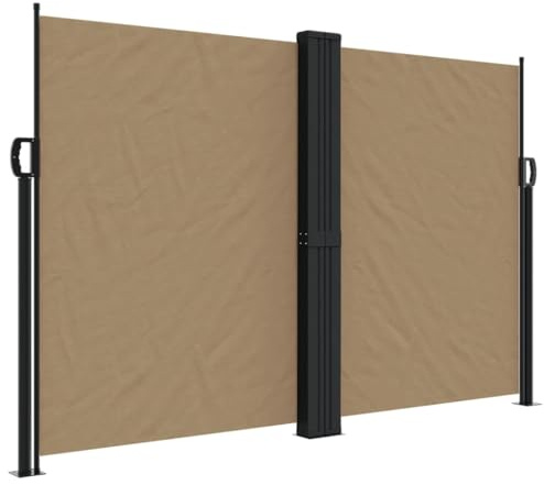 vidaXL Seitenmarkise, Sichtschutz Ausziehbar, Windschutz Sonnenschutz für Garten Balkon Terrasse, Seitenrollo Seitenwandmarkise, Taupe 160x600cm