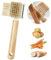 Eiflayn Cepillo para Verduras,Cepillo Limpiador De Verduras De Madera,Cepillo para Lavar Frutas y Verduras con Pelador,Gadgets útiles para La Cocina