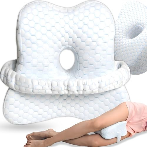Retoo Kniekissen für Seitenschläfer Memory Schaum Orthopädisches Knie-Kissen Leg Pillow, für schmerzfreien Schlaf Ergonomisches Lagerungskissen aus visco-elastischem Memory-Schaum atmungsaktiver Bezug