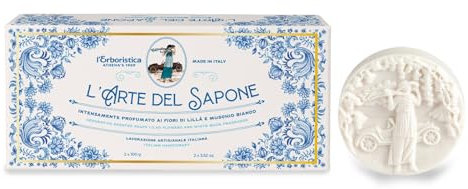 L'Erboristica Athena's | L'arte del Sapone, 2 Saponette Intensamente Profumate ai Fiori di Lillà e Muschio Bianco, 2 Saponette x 100 gr