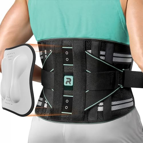 Rakiie Lumbar Para Hombre y Mujer, Soporte Lumbar 8X Potente con Almohadilla 3D, Soporte de Espalda Transpirable con Correa Ajustable (Azul, Small)