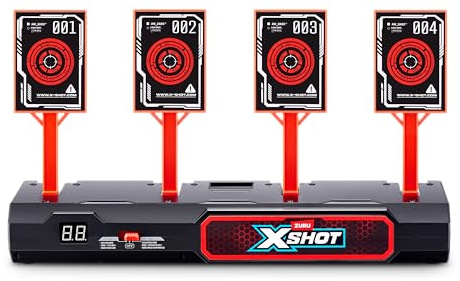 XSHOT 4 Elektronische Zielscheiben von ZURU, Tragbar und interaktiv mit Live-Feedback, automatischem Zurücksetzen & Geräusche für Jungen, Kinder und Erwachsene ab 8 Jahren