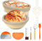 Banneton Bread Proofing Basket Set, 23cm Round & 28cm Oval Sourdough Bread Baking Proofing Bowls With Linen Liner - Sourdough Starter Kit for Beginners