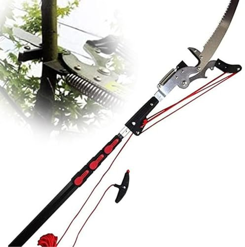 JXYQ Extendable Tree Pole Pruner, High Reach Tree Loppers, Pruners & Saw, Extendable Bypass Garden Tools Lopper, Telescopic Tree Pruner, Tree High for Pruner