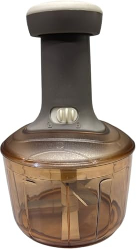 FotoStation Hand Press Food Chopper with Stainless Steel Blade | Manual Vegetable Chopper and Slicer | BPA-Free, Easy to Clean Manual Hand Dicer | Great for Chopping Onions, Garlic, Herbs, Nuts