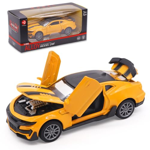 FCXVXCL Modelo de Coche Comeiro Realista Coche A Escala 1:36 Vehículos Juguete Modelo Coches Fundidos A Presión Pieza de Colección Regalos Autos para Niños y Niñas Amarillo