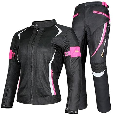 Traje de Moto Textil para Mujer, Traje de Turismo, Impermeable, para Motociclista, para Verano O Invierno, con Armadura de Protección CE. A,XS