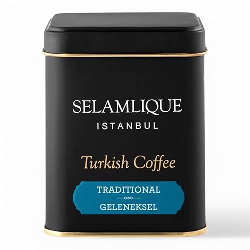 SELAMLIQUE ISTANBUL Traditional Flavoured Ground Turkish Coffee | Finely Ground for Smooth Brew | Premium Arabica Beans | Stone-Milled Medium Roast | Authentic Spiced Turkish Coffee – 125g Box