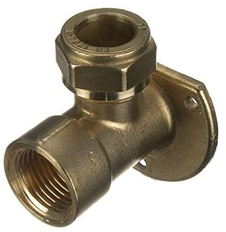 15mm x 1/2 DZR Compression Wallplate Elbow