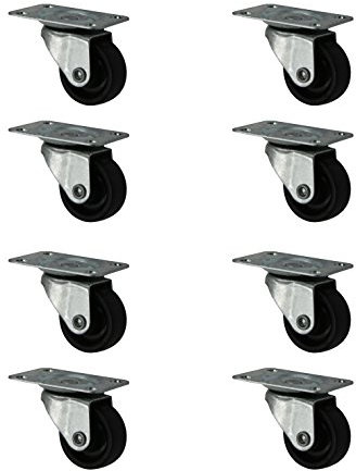 8 Stück 30 mm Möbelrollen Lenkrollen Transportrollen Laufrollen Kunststoffrad