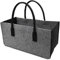 RAIKOU KULT Filz-Tasche Shopper NEU Filzkorb Einkaufstasche Henkeltasche Zeitungskorb Stabile Kaminholztasche Zeitungsständer auch für Spielzeug Garten Picknick Strand (Grau/Anthrazit,50x34x27cm)