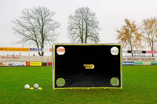 POWERSHOT Fußballtor Profi - 1,8 x 1,2m - aus uPVC - WETTERFEST - Inkl. Klicksystem und Zubehör (1,8 x 1,2m + Torwand ROT)