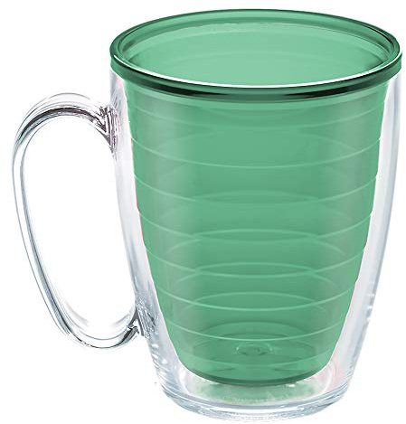 Tervis Clear & Colorful Tabletop Made in USA Double Walled Insulated Tumbler Travel Cup Keeps Drinks Cold & Hot, 16oz Mug, Mangrove Green